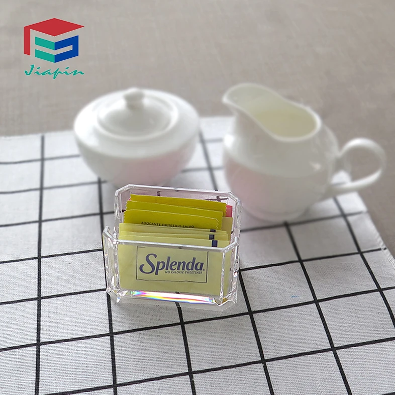 Wholesale Crystal clear plastic tea bag holder  salt bag box Sugar bag holder