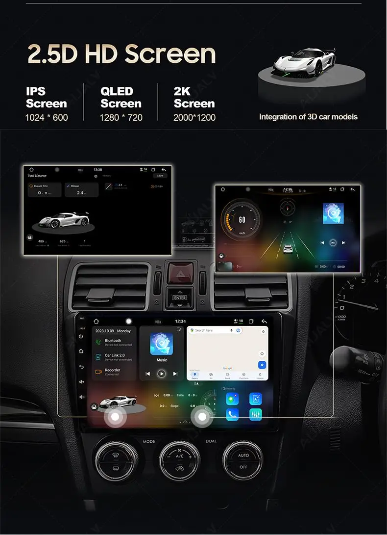 7870 Универсальный 2K сенсорный экран Android 13 автомобильный Разделенный GPS/AM/FM/Bluetooth навигация Радио Мультимедийный видео DVD-плеер