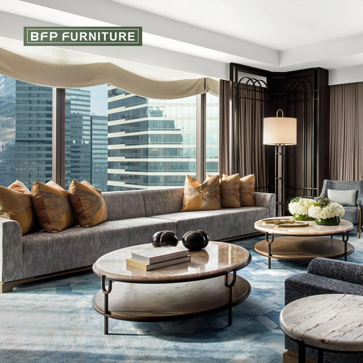 BFP Home Public Area Furniture for 5 Star Hotel Armrest Leisure Chair Lounge Sofa Living Room Furniture Bedroom