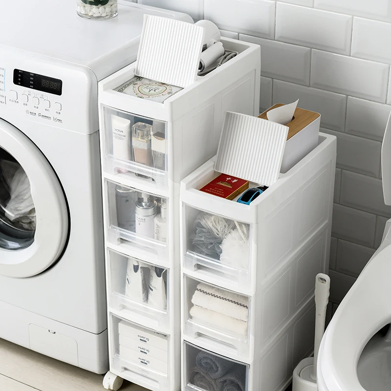 New Type Kitchen Bathroom Storage Rolling Utility Cart Tower Rack With Wheels Plastic Storage Drawers & Carts