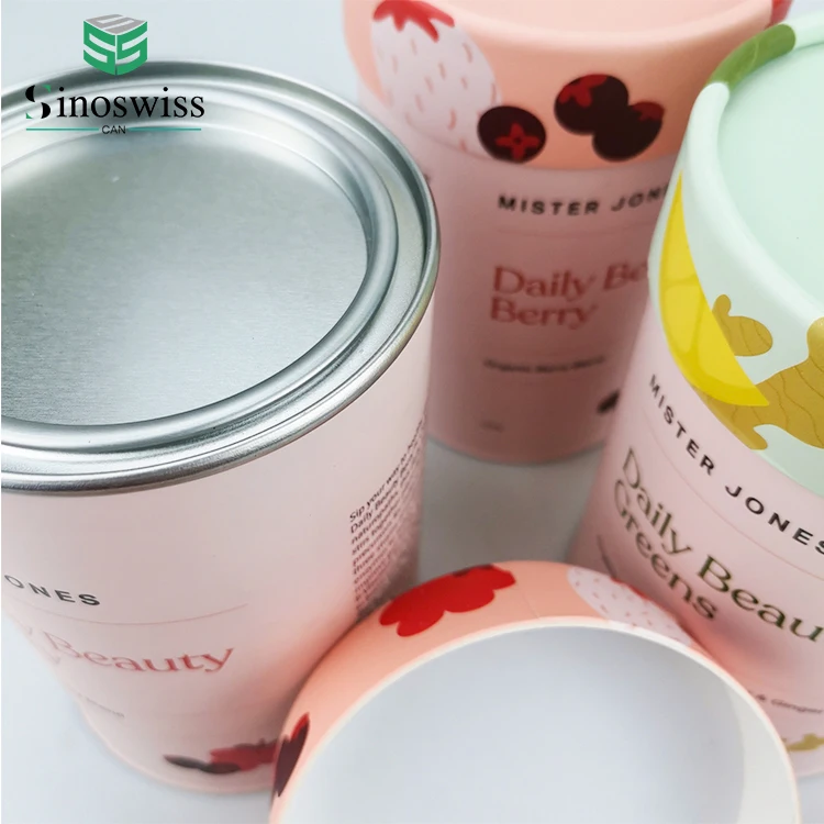Hot Sale Customized Airtight Protein Powder Paper Tube Packaging Composite Can With Paper Lid