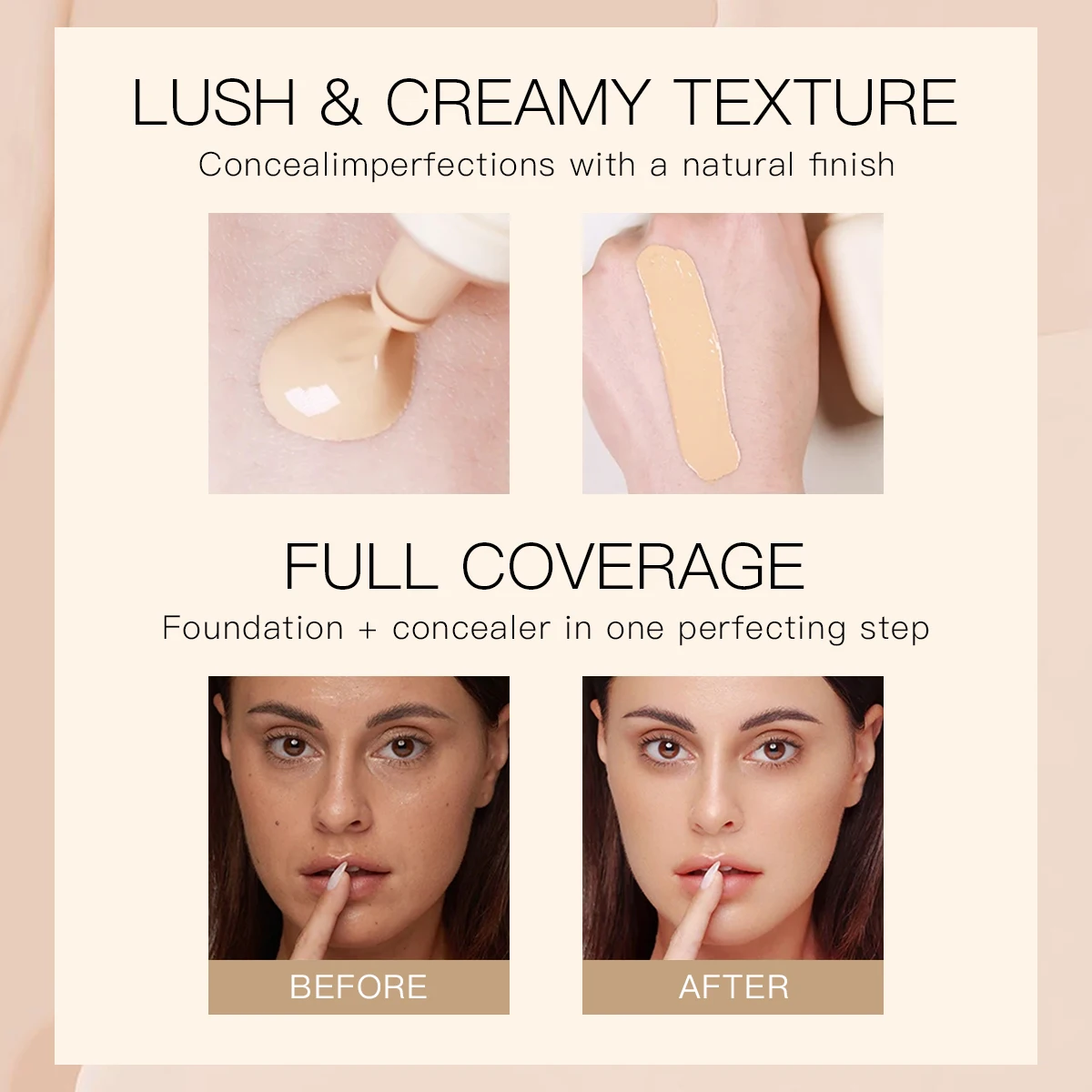 best seller  square  bottle  full coverage concealer foundation matte bb  with brush liquid foundation