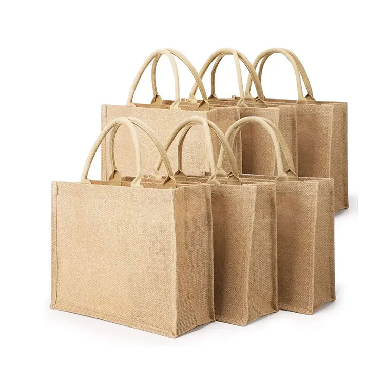 Best Selling Accept Custom Size Logo Print Plain Shopping Burlap Jute Tote Bag For Embroidery DIY