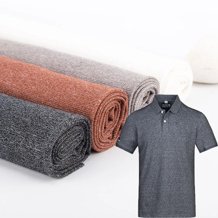 
Stock China Luxury Cotton Textile Black Jacquard Polyster Spandex Polo T Shirt Fabric For Sale 