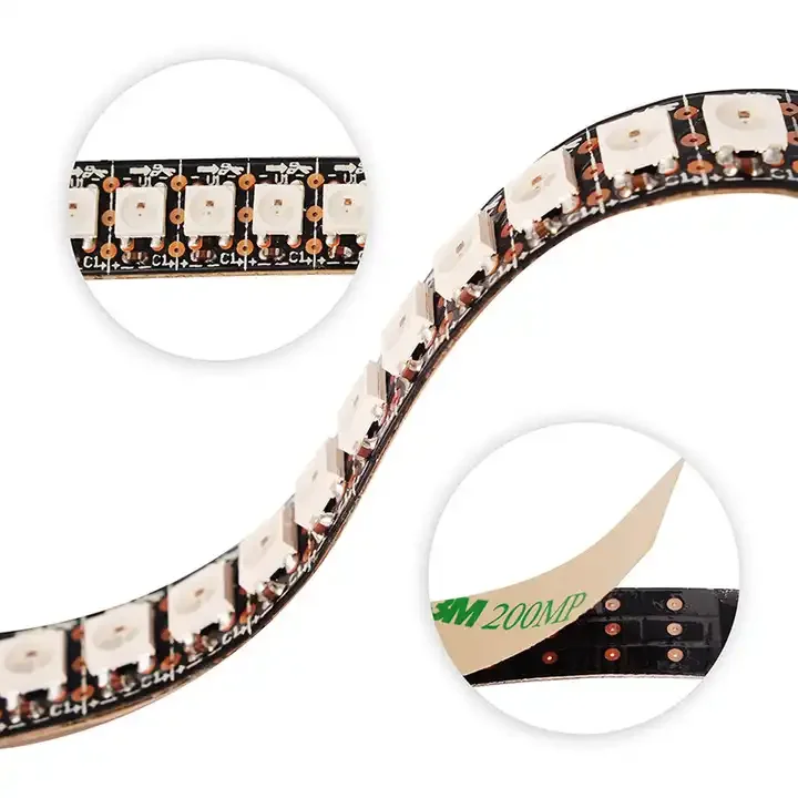 DC5V WS2812B Individually Addressable Led Strip 30/60/100/144 Leds/m Black/White PCB IP30/65/67 Smart RGBIC Led Light 1M To 5M