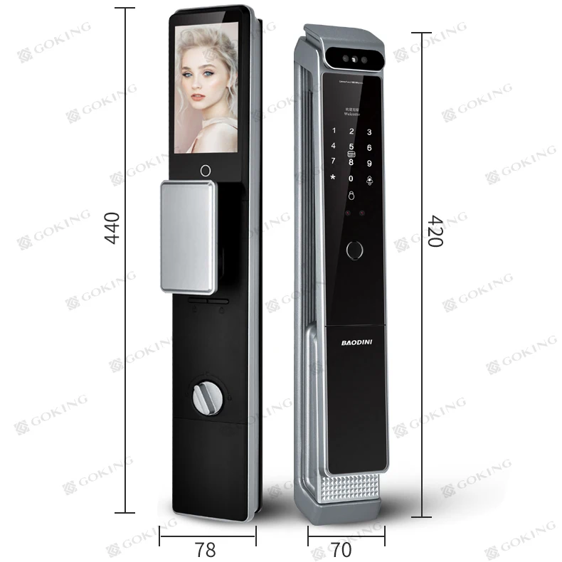 Goking Digital Lock Camera Video Call Fingerprint Cat Eye Wifi Phone Intercom Key Security Home Electronic Smart Door Lock Gate