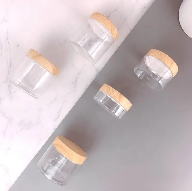  Plastic Transparent Empty Makeup Jar Pot Refillable Sample Bottles Travel Face Cream Lotion Cosmetic