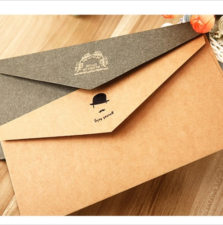 Custom Red Colorful Felt Manila Waxed Paper Envelope