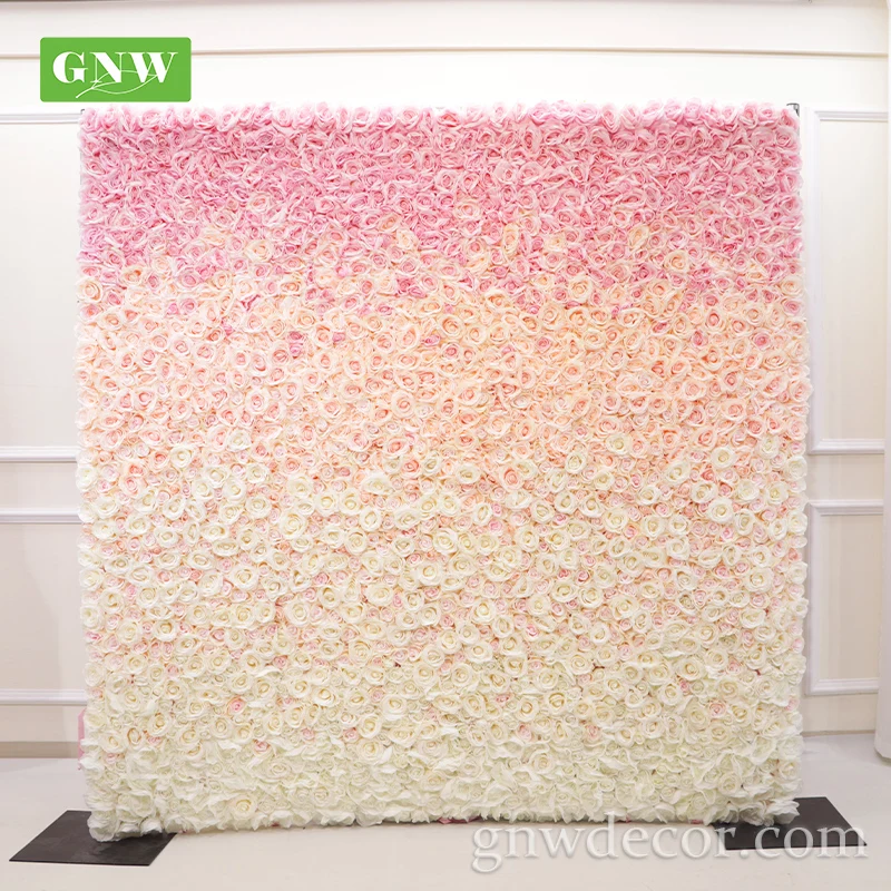 GNW Wholesale Flores Artificiais Floral Backdrop Restaurant Decoration Wedding Party Events Artificial Wall Flowers