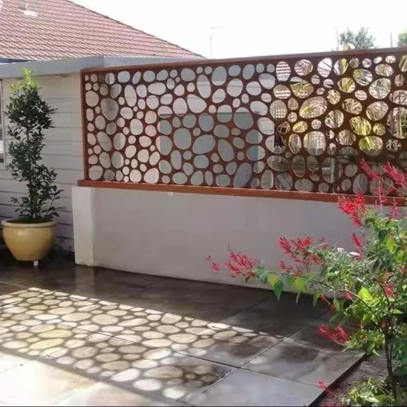 Top quality weather resistant  perforated decorative pattern corten steel metal screen