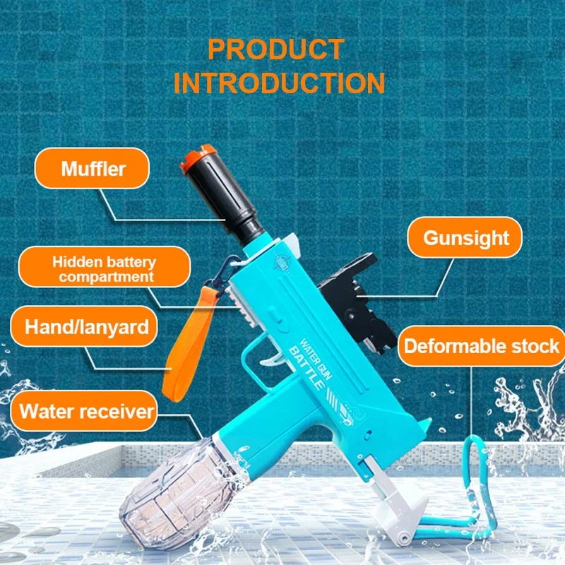 Automatic Guns Pistol electric Water Gun With Lcd For Adults Children Sum