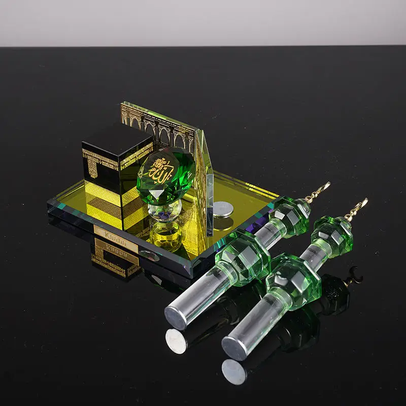 Crystal Kabba Makkah Mecca Clock Religious Model K9 Crystal Clear Crystal Souvenir