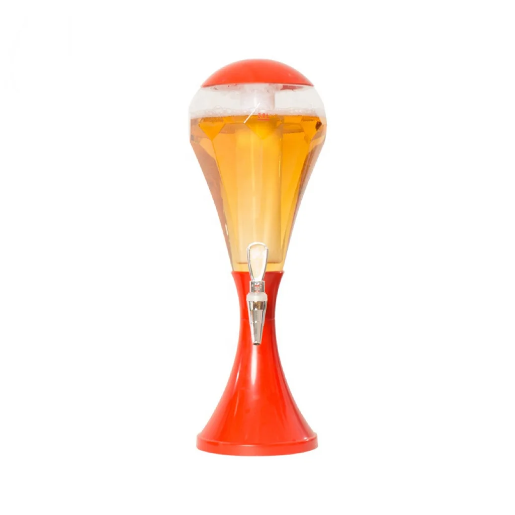 Red Yellow bar Beer Tower Cold Drink Juice Dispenser with tap Drop resistant milk tea juice store Drink Dispenser