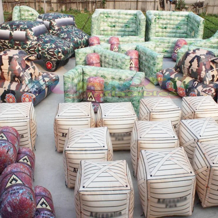 Kids outdoor laser guns competition field packages inflatable paintball bunkers for archery tag