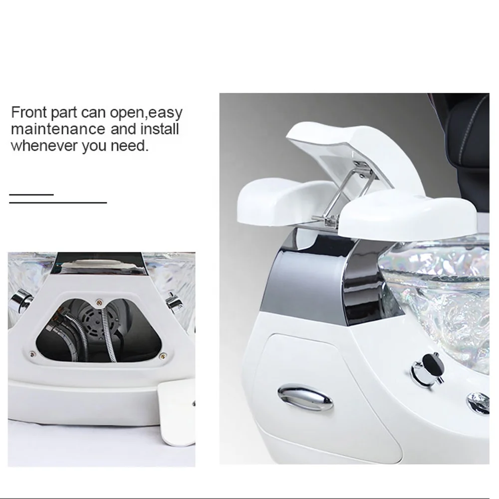 New Modern Luxury Beauty Nail Salon Furniture Pipeless Whirlpool Discharge Pump Foot Spa Massage Manicure Pedicure Chair