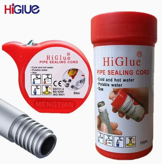 OEM available pipe thread sealing cord 50m 160m White coated cord  For potable water Gas Pipeline WRAS Approved