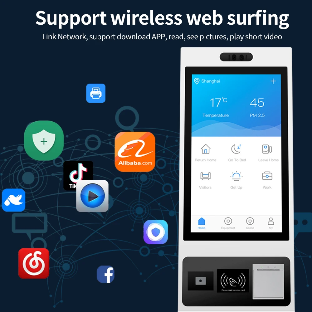 Hot selling 21.5 inch  23.8 inch 27 inch 32 inch Self Cash Payment machine Pos Pay Self Service Ticket Kiosk With Ticket Printer