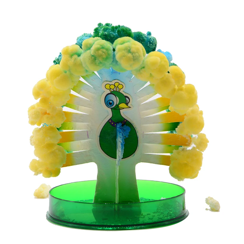 STEM Toy Observing Crystal Growing Peacock Funny Experiments Kids Educational Toys