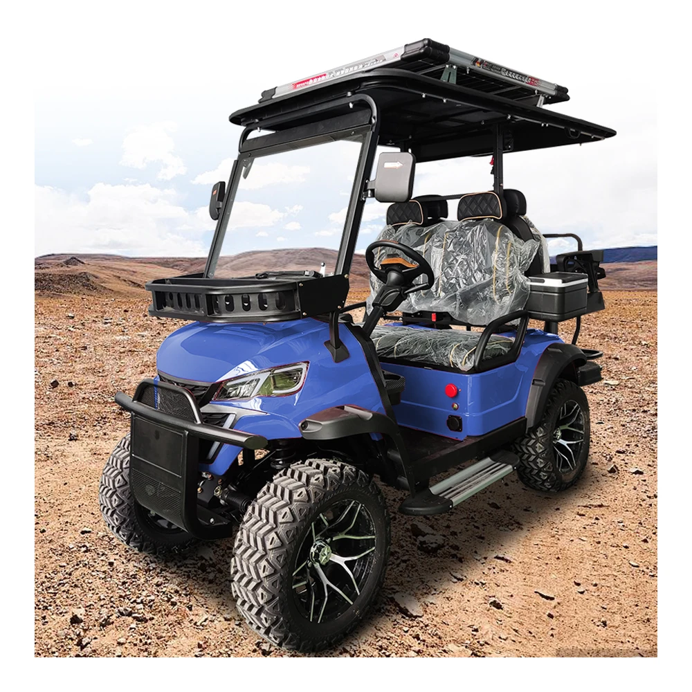 Electric Golf Kart 2+2 Seat 4 Fleet Road Legal Electric Hunting Buggy Vehicle Golf Cart Jiangsu 48V Golf Car Price 5KW AC Motor