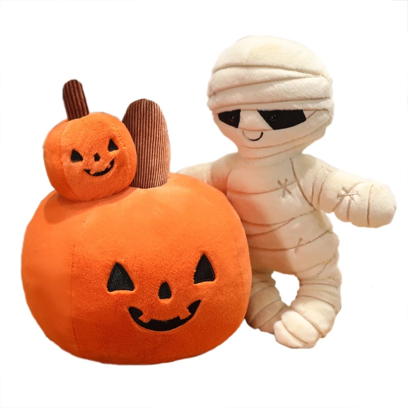 Wholesale Cute Soft Pumpkin Plush Toy Lovely Stuffed Plant for Bedroom Halloween Decor Soothing Pillow of Cotton Material Kids
