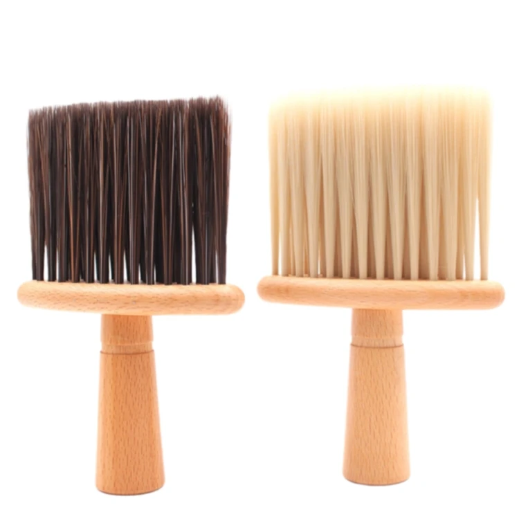 Custom Logo OEM Wooden Hair Brush Neck And Face Cleaning Brushes For Barber Hair Cutting Cleaning Tool Brush