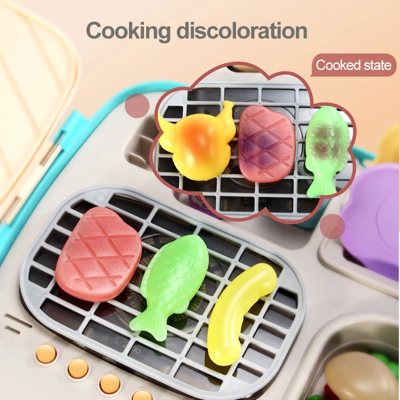 Cooking For Kids Pretend Children Mini Kitchen  Toys Sets Real Food Model Toys Convenient Carry Happy Kitchen Children Toys
