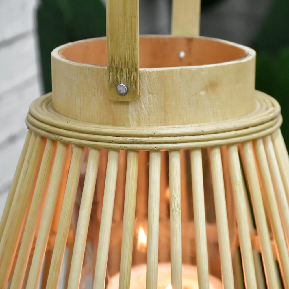 
Luckywind Uniquely design Rustic Bamboo Lantern, China Suppliers Room Decoration Bamboo Candle Lantern With Handle 
