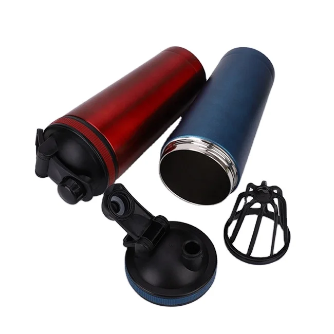 Gym Sports custom logo Stainless Steel workout Blender Protein Shaker Bottle Metal Custom Wholesale Protein Shaker cup