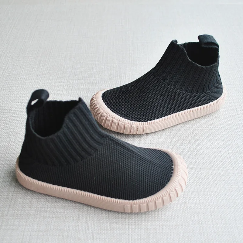 Wholesale Manufacturer  Customized  Kids  Knit Boots Flat Breathable Causal Fashion Girls Kids Footwear