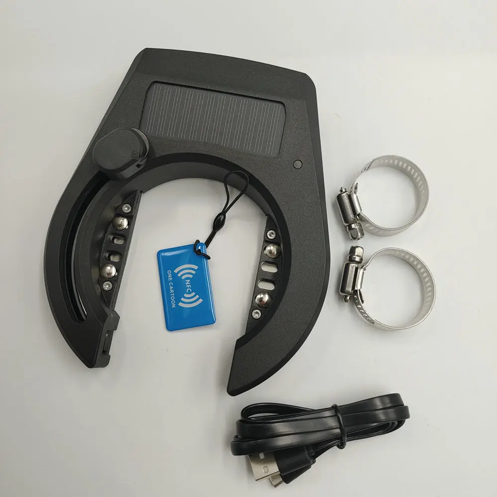 Bicycle Lock Horseshoe Shape with Bluetooth Solar Panel Bicycle ACCESSARY Electric Moped SCOOTER PART Shared Riding Solution