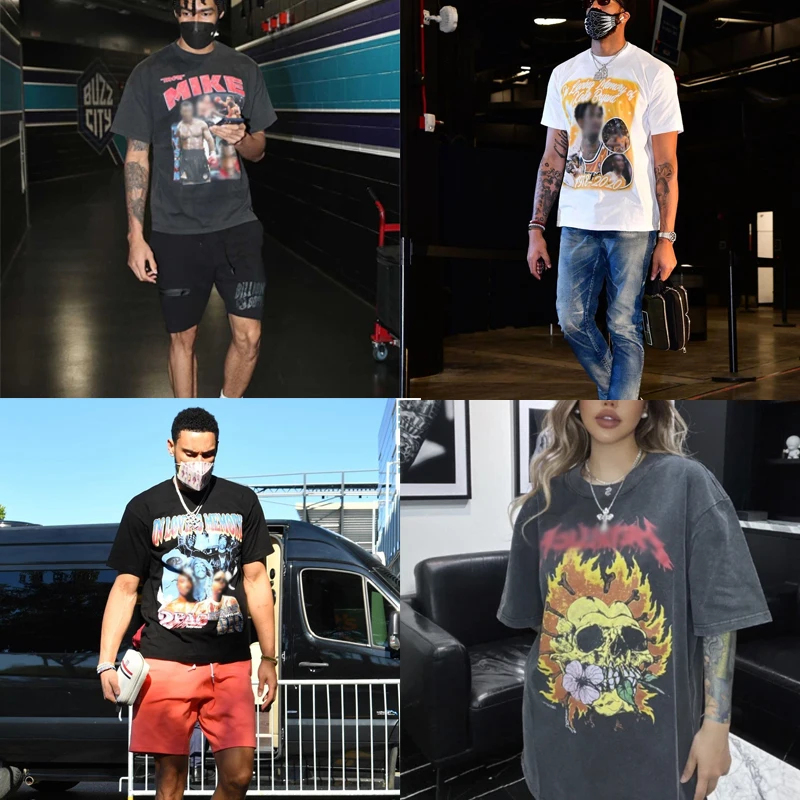 Acid Wash Dtg Print Cotton Vintage Logo Tee Streetwear Mens Clothing Manufacturers Graphic Oversized Tshirt Custom T Shirt