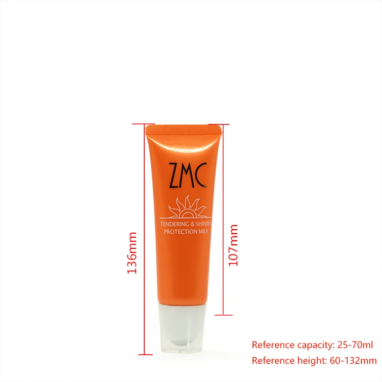 30mm Acrylic Four-Corner Snap Cap Tube ELM-232 with MS Exterior PP Inner Cap for Sunscreen BB Cream Isolation Cream Packaging