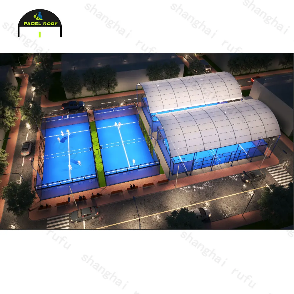 Outdoor Paddle Tennis Court Sports Modular Cancha De Padel Tent Structure Insulated Padel Tennis Court with Cover Roof