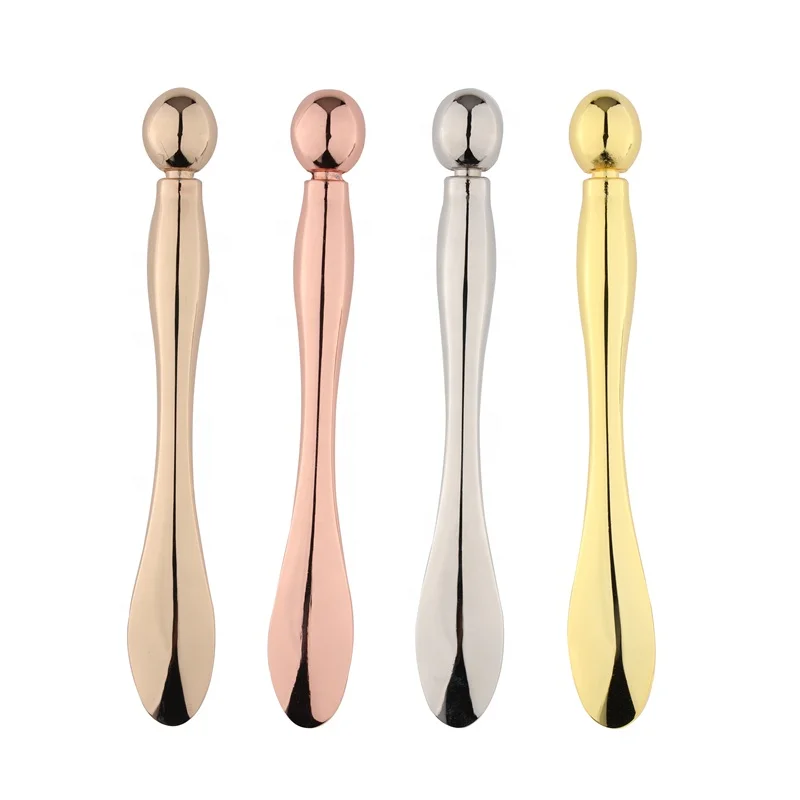 
2021 Wholesale Gold Mini Makeup Anti Wrinkle Eye Cream Spoon Face Massage Metal Cosmetic Spatula 