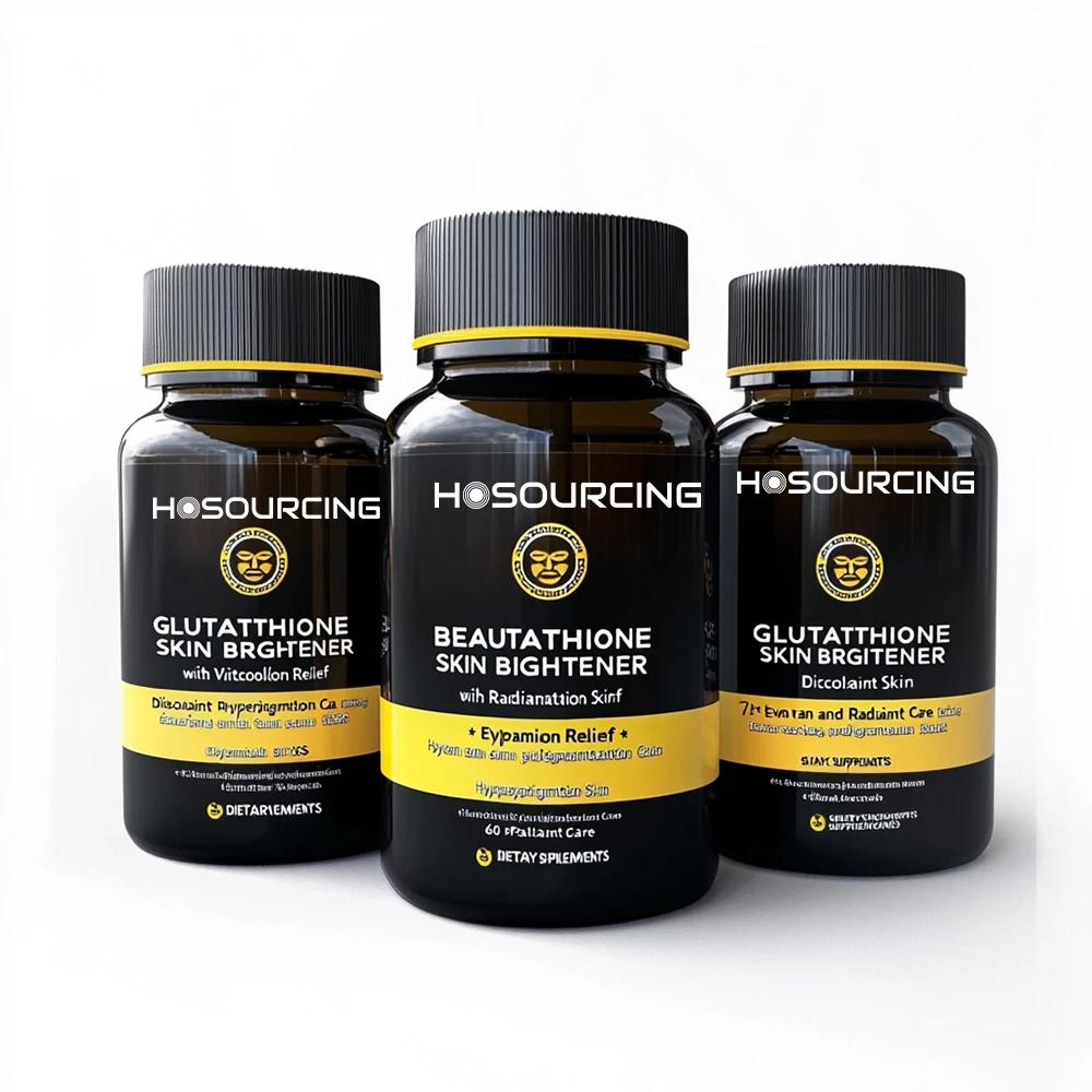 Private Label L-Glutathione Herbal Supplement Capsules Anti-Fatigue Skin Whitening Wrinkle Reduction Non-GMO Travel-Friendly