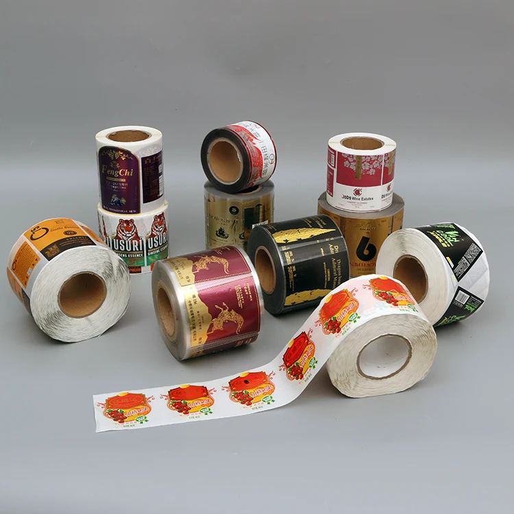 China Manufacturer Printing Label Sticker Strong Adhesive Metal/PET/Paper Stickers Label with Gold Stamping