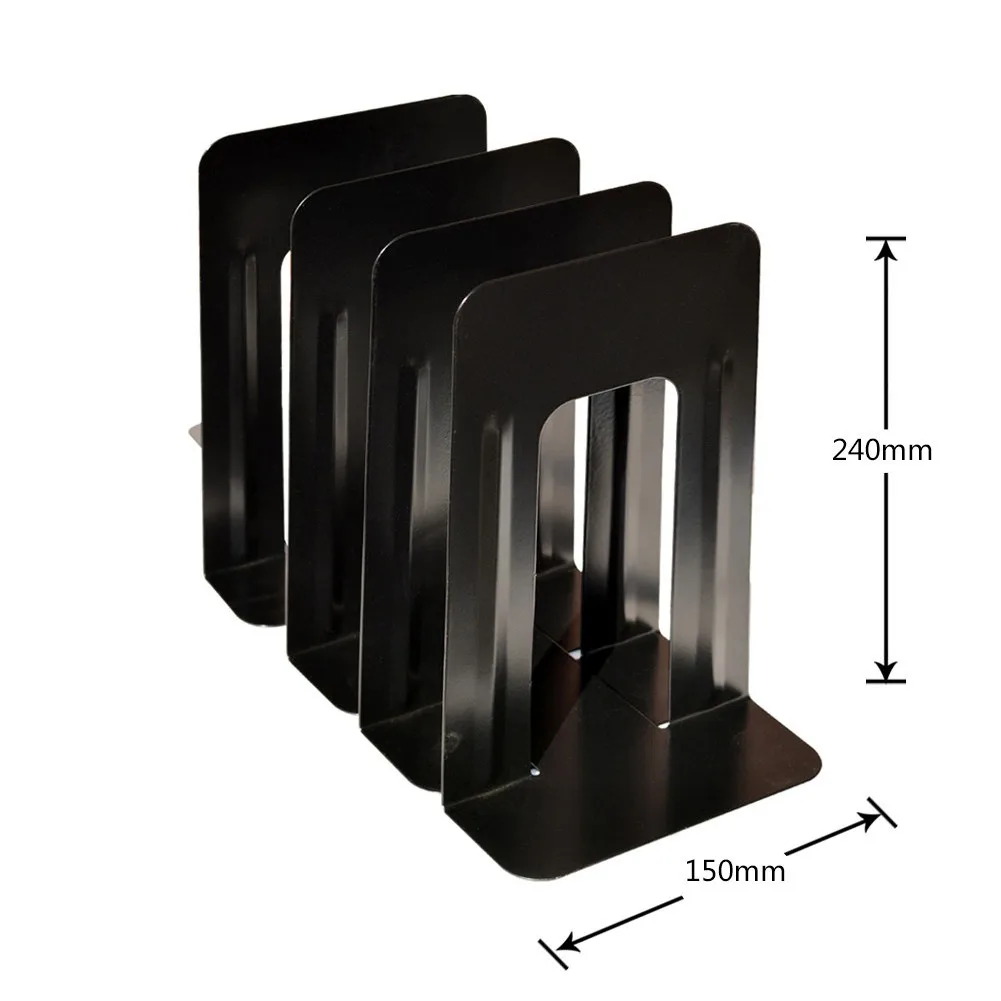 Office Non-Skid Metal Book End Book Stopper for Books/CDs/DVDs