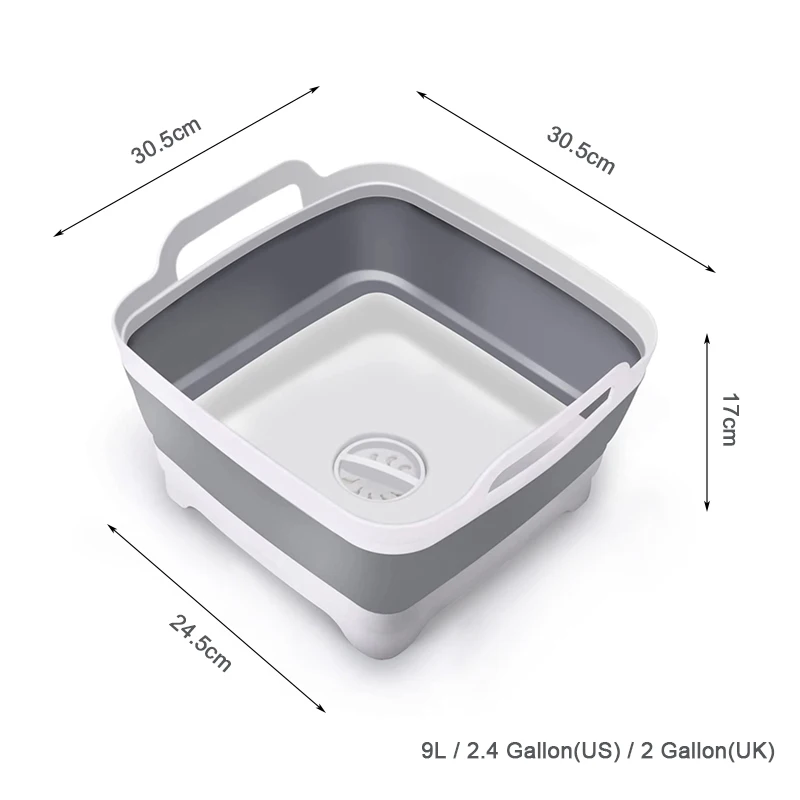 Hanser PD-114Z Portable Folding Basin Household Bathroom Foldable Washbasin Outdoor  Water Container Picnic Travel Camping Basin