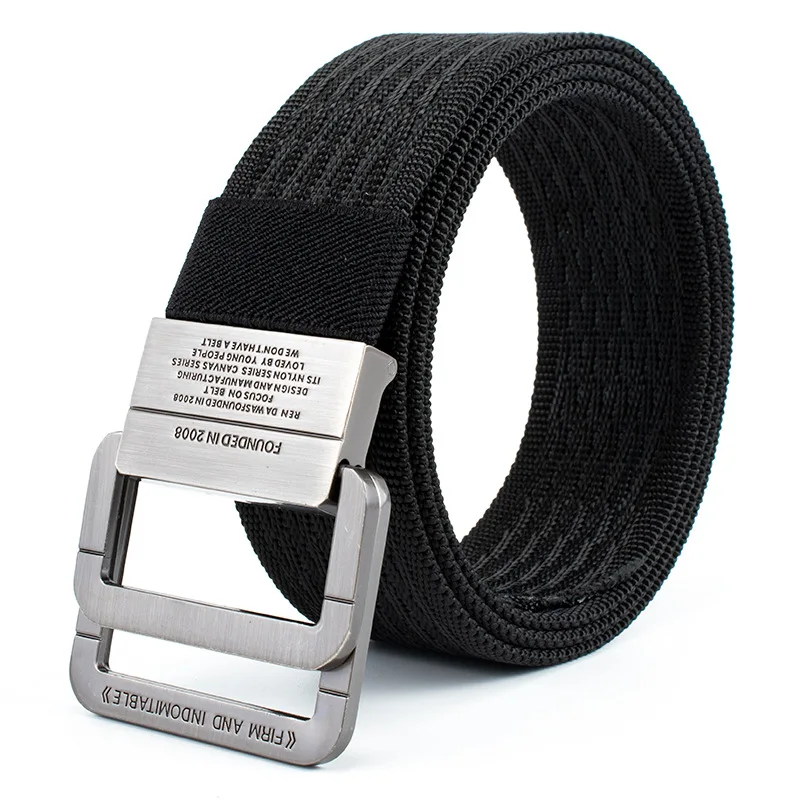Fashion Fabric Military Army Tactical Textile Nylon Belt  Double D Ring Buckle Mens