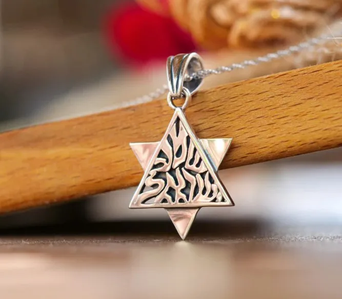 Star Of David Necklace Magen David Pendant Bible Verse Jewelry Silver Judaica Israel Jewish Gift For Woman Protection Necklace