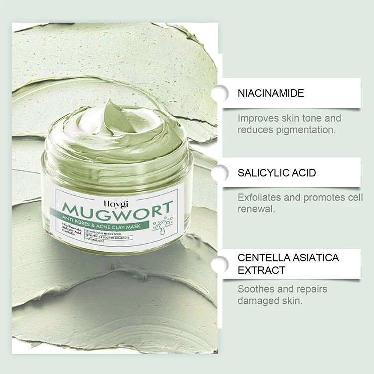 Private Label Natural Skin Care Deep Cleansing Treatment Acne Brightening Facial Mask Salicylic acid Anti Acne Clay Mud Mask