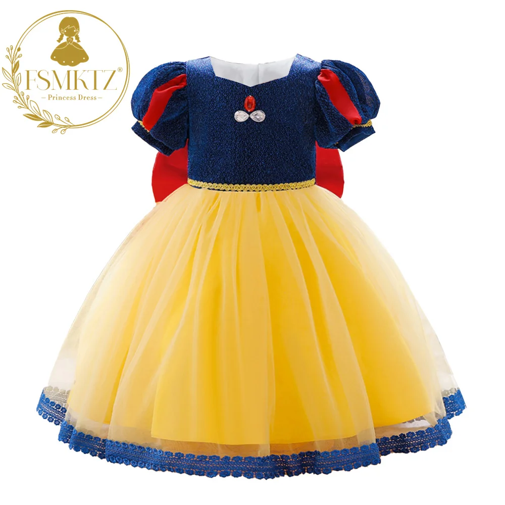 FSMKTZ  Popular Princess Cosplay Dress Up Baby Girls Halloween Kids Party Costumes Flower Dress Children Boutique Dresses