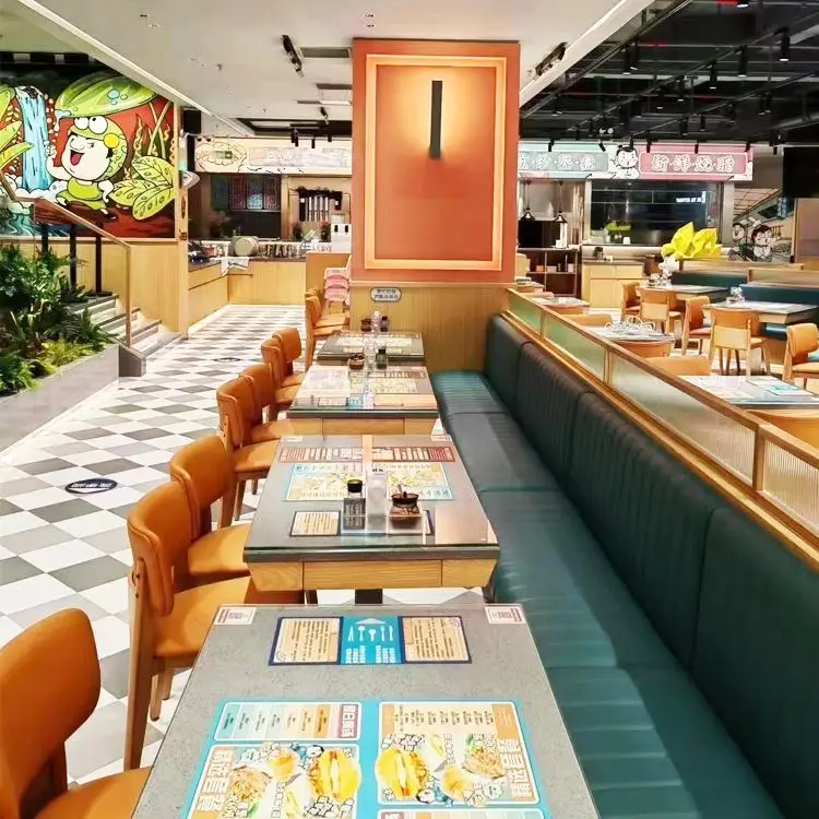 Modern tea restaurant Coffee shop Storage card sofa milk tea snack restaurant Hot pot restaurant tables and chairs