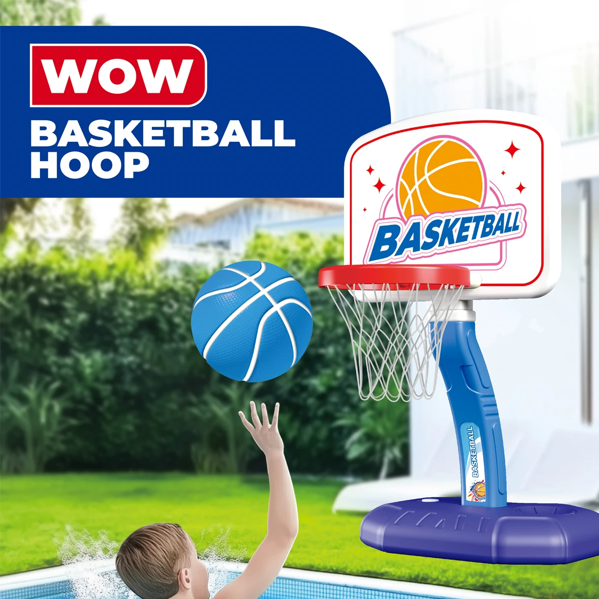 Toddler Basketball Hoop Height Adjustable Kids for Indoor Outdoor Play Portable Goal Poolside Swimming Pool Toy Boys Girls