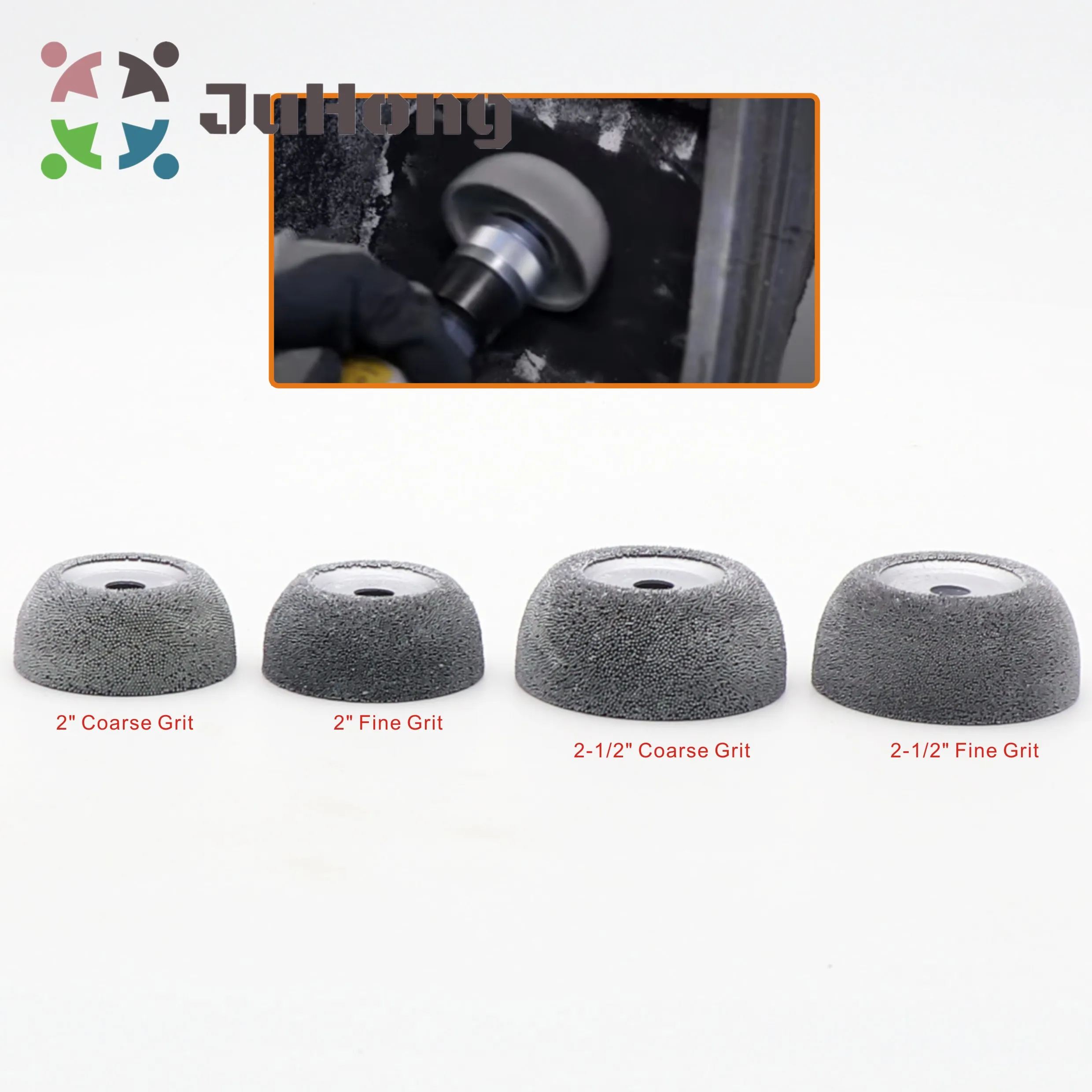 2.5 inch Flared Contour Wheel Coarse / Fine Grit Tungsten Carbide Contour Cup Inner Liner Tube Buffing Tire Repair Abrasive Tool