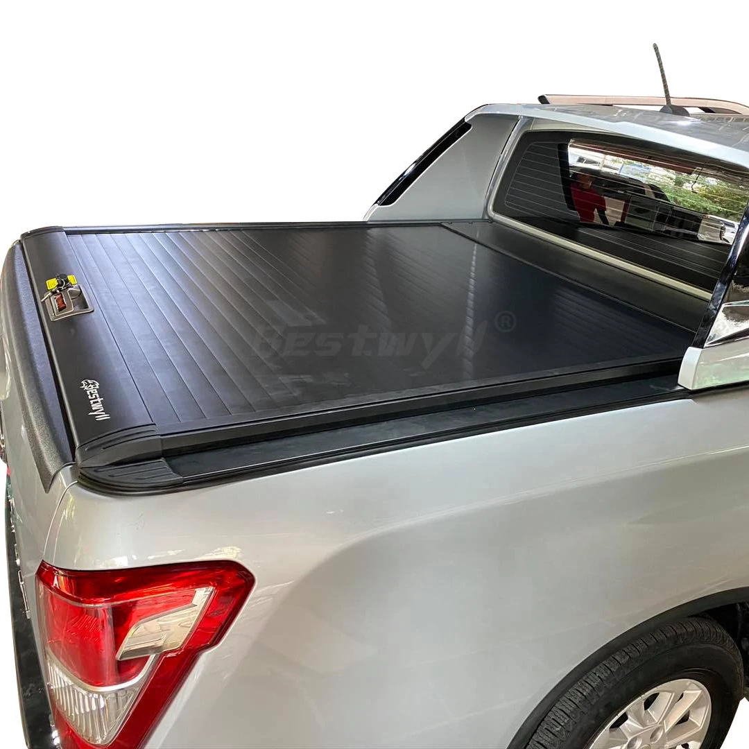 BESTWYLL Low Profile Truck Rollup Cover Roll Shutter Manual Tonneau Bed Cover For Ssangyong Rexton Long Bed Musso Grand 2018 K25
