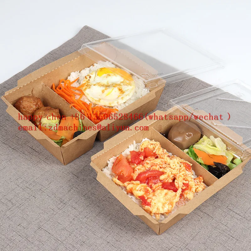 Одноразовый экологически чистый бумажный пищевой контейнер с 3-4 отделениями, формовочная машина для коробок с малыми идеями для бизнеса