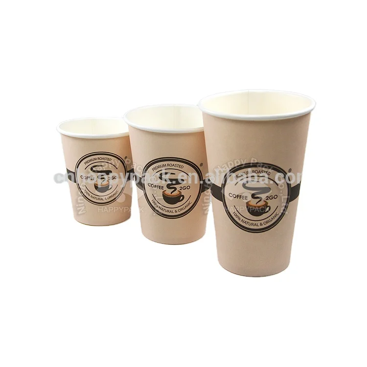 HAPPYPACK Disposable hot drink coffee cups double wall 12oz paper cup