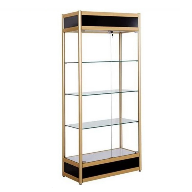 Customized exhibition commercial furniture jewelry display retail LED lighting glass display cabinet