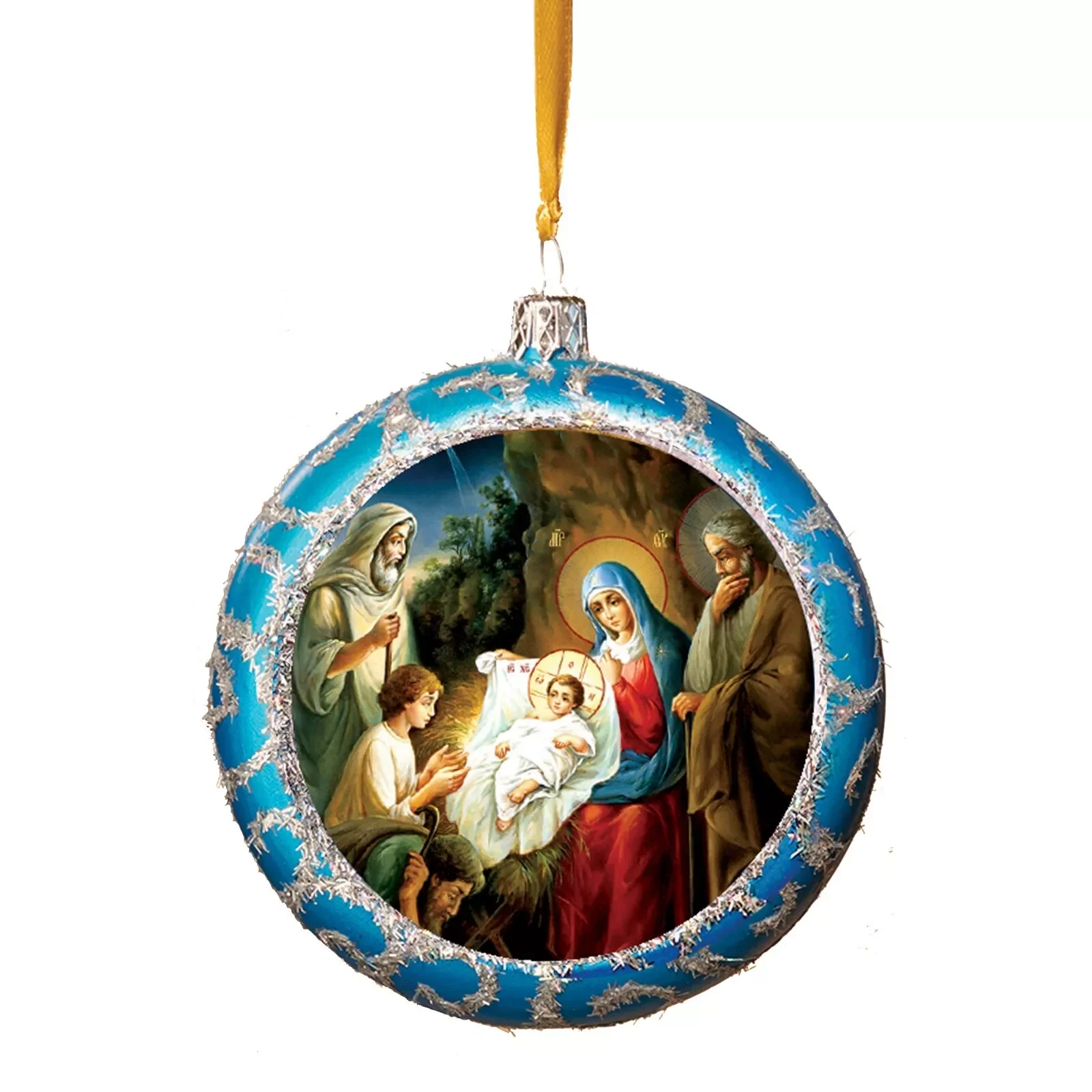 Western Style Nativity of Christ Baby Jesus Religious Christmas Icon Ornament Holiday Decoration Hanging Home Decor